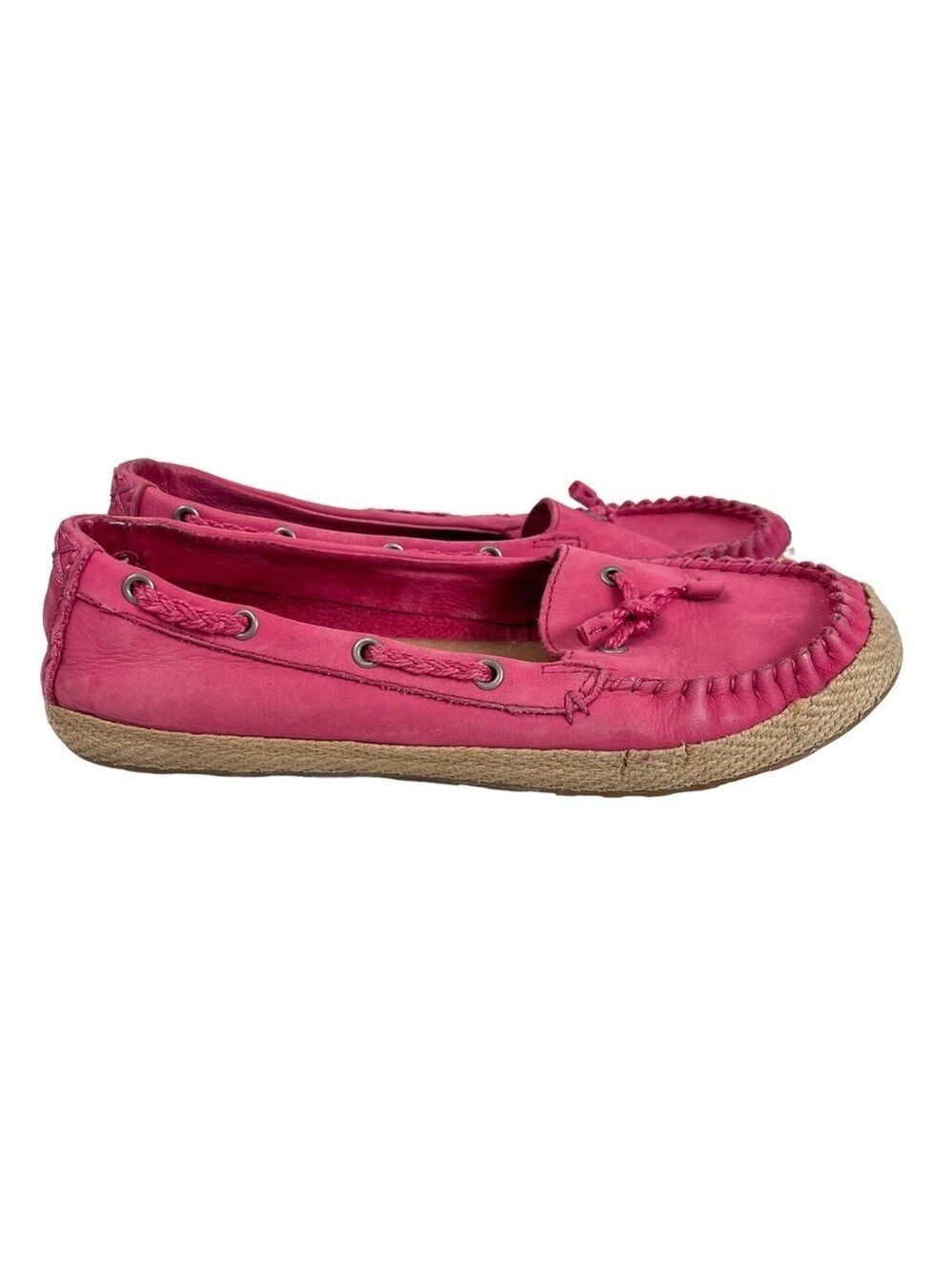 UGG Women’s Chivon Pink Sherpa Moccasins Loafers Size 8